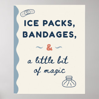 Poster Pansements et poches de glace pour nounours, Infir