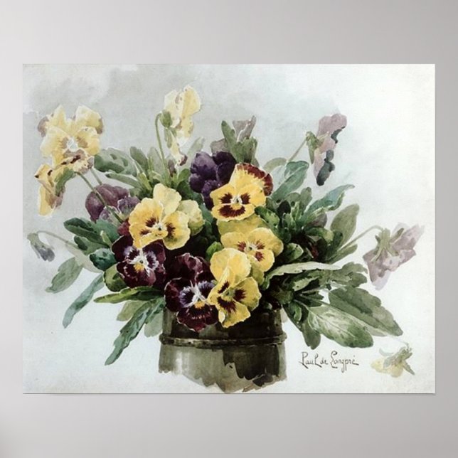 Poster Pansies Vintage (Devant)