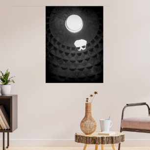 Poster Panthéon Crâne clair Rome Italie Noir et Blanc