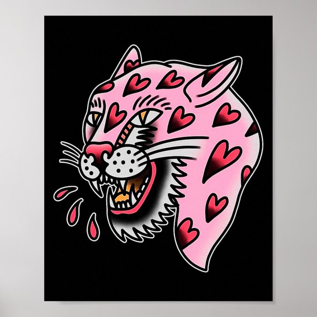 Poster Panther Nk X Heart Love Traditional Premium Tri-bl (Devant)