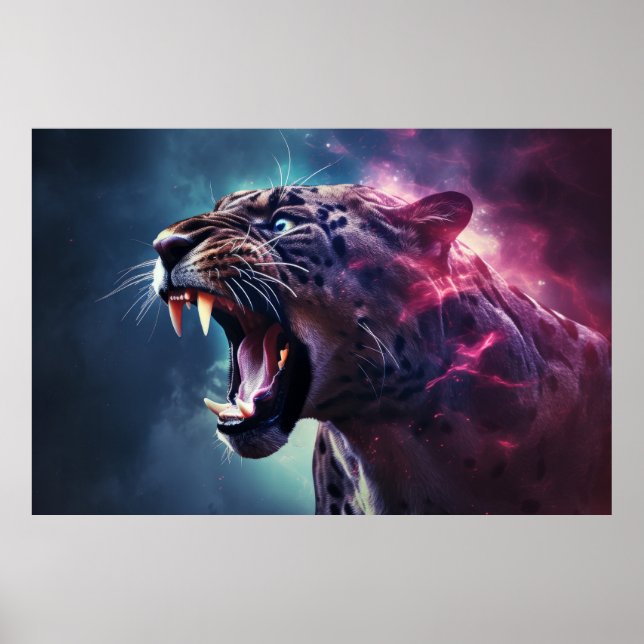 Poster Panther Wild Animal Majestic Wilderness Surréalist (Devant)