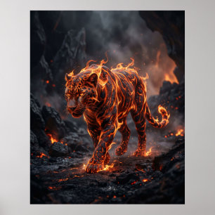Poster Panthère de feu Braises des ombres