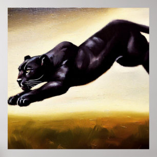 Poster Panthère noire (1 chat sauvage)