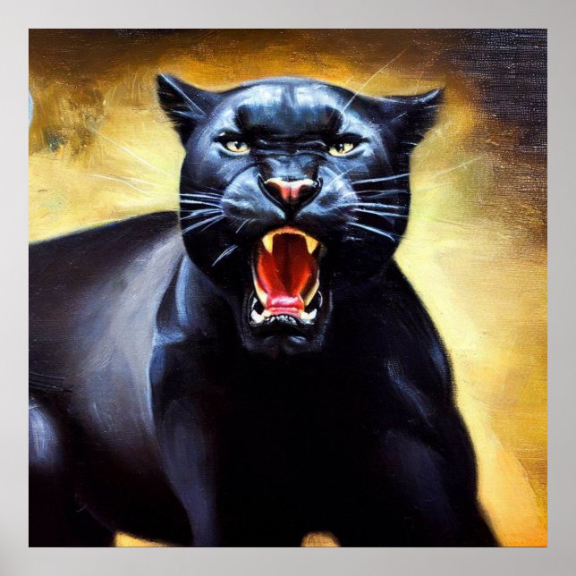 Poster Panthère noire (3) Chat sauvage (Devant)