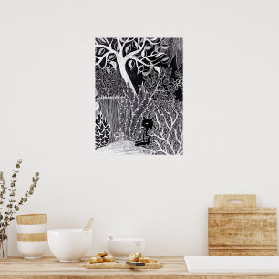 Poster Panthère noire dans la jungle - dessin au crayon