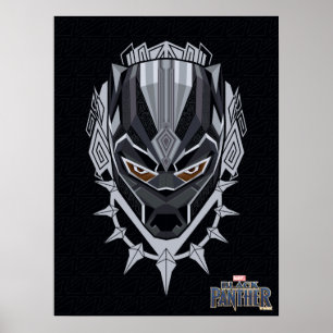 Poster Panthère noire   Emblème de tête de panthère noire