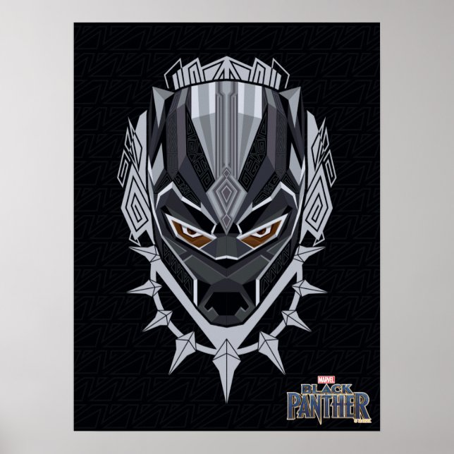 Poster Panthère noire | Emblème de tête de panthère noire (Devant)