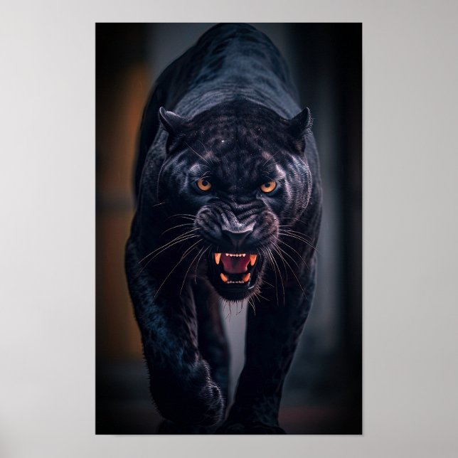 Poster Panthère noire en colère (Devant)
