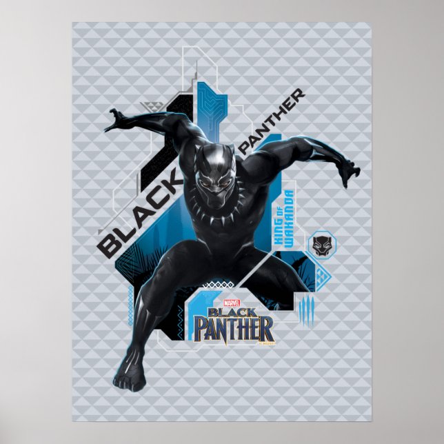 Poster Panthère noire | Graphique de caractères haute tec (Devant)