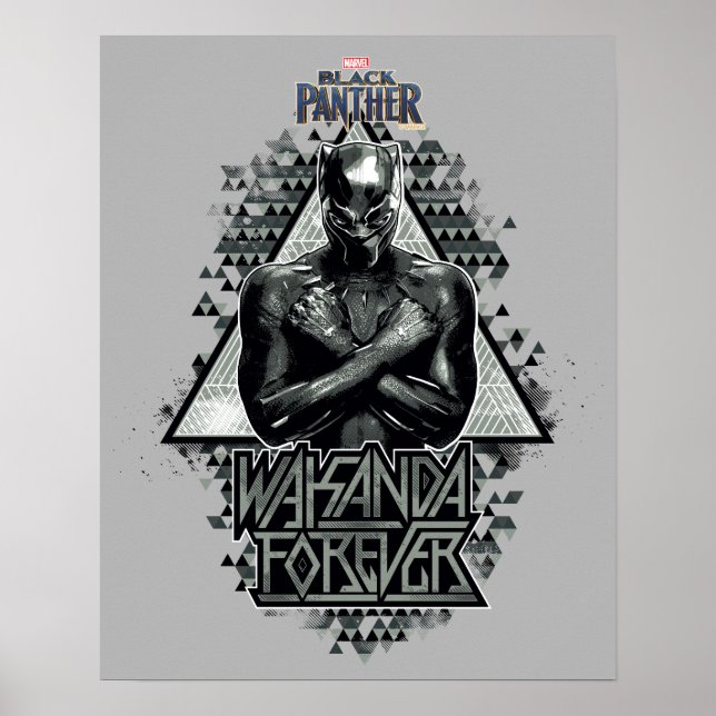 Poster Panthère noire | Graphique "Wakanda Forever" (Devant)