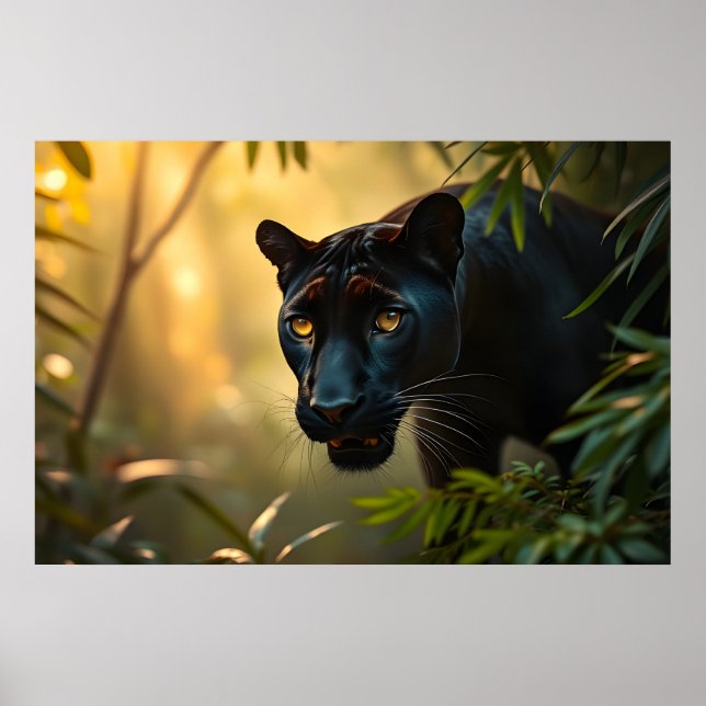 Poster Panthère noire sauvage Jungle léopard Big Cat (Devant)
