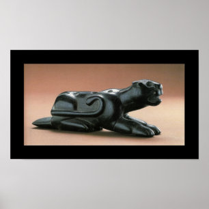 Poster Panthère noire sculpté natif d'Amérique