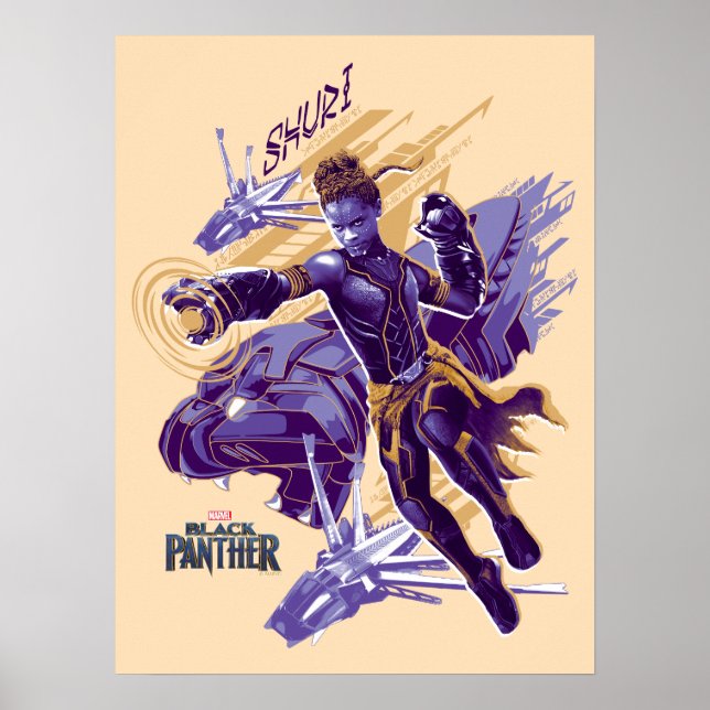 Poster Panthère noire | Shuri Avec Des Dragonflyers (Devant)