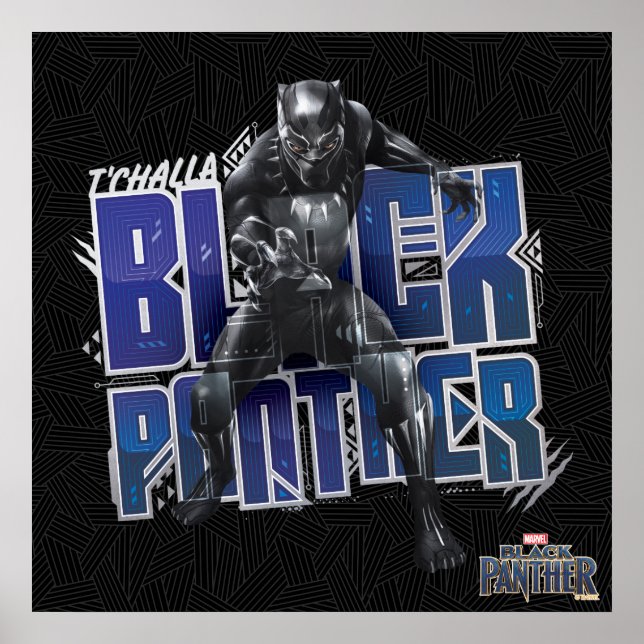 Poster Panthère noire | T'Challa - Graphique de panthère  (Devant)