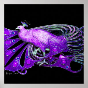 Poster PAON, bleu violet noir