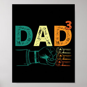 Poster Papa A Cuit Papa De Trois Mens Citer Drôle Noël