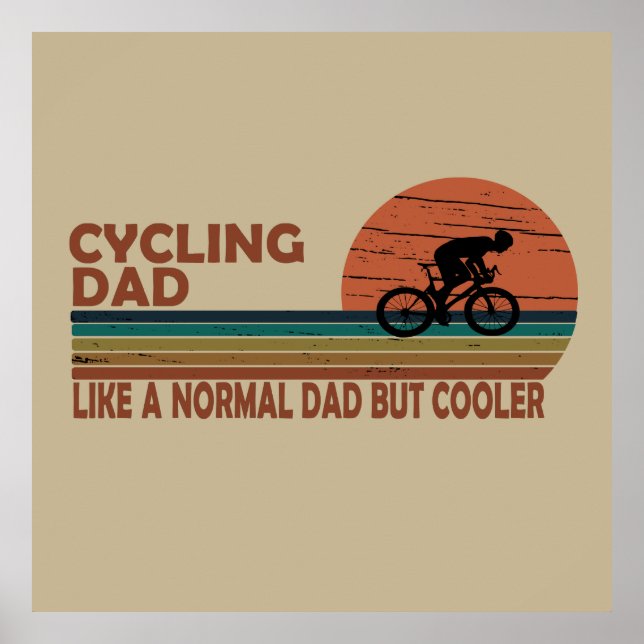 Poster papa à vélo comme un père normal mais glacière (Devant)