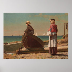 Poster Papa arrive ! Beaux-arts de Winslow Homer 1873