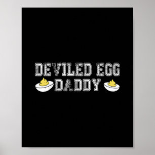 Poster Papa aux œufs diaboliques rétro drôle de Thanksgiv