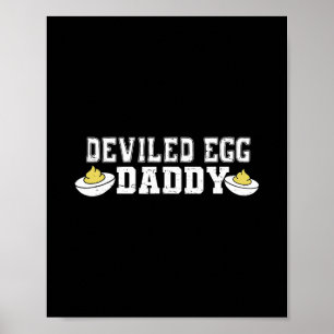 Poster Papa aux œufs diaboliques rétro drôle de Thanksgiv