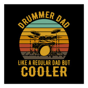 Poster Papa batteur comme un papa normal mais plus cool