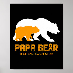 Poster Papa Bear Soutien Leucémie Sensibilisation