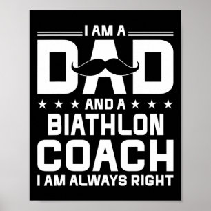 Poster Papa Biathlon Entraîneur Toujours Droite Biathlon 