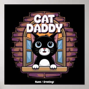 Poster Papa Chat Extraordinaire Le Meilleur Papa Chat de