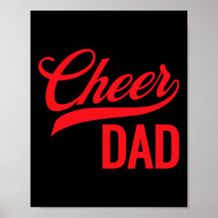 Poster Papa cheerleader rouge et blanc ensemble coordonné
