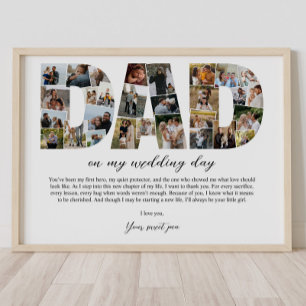 Poster Papa Collage sur mon jour de mariage Père Cadeau p