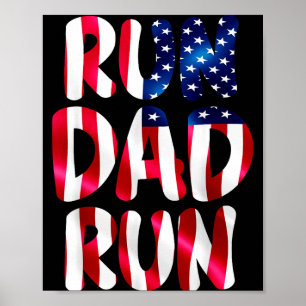 Poster Papa course drôle coureur de marathon amateur usa