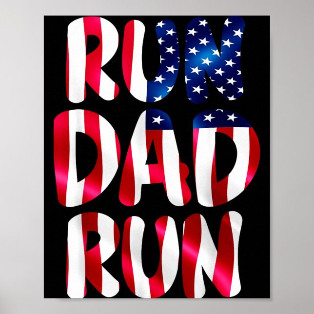 Poster Papa course drôle coureur de marathon amateur usa  (Devant)
