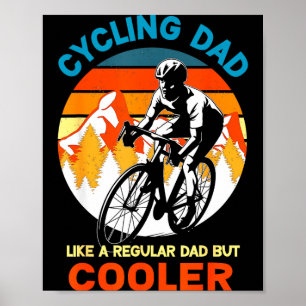 Poster Papa cycliste comme un régulier mais vélo plus coo
