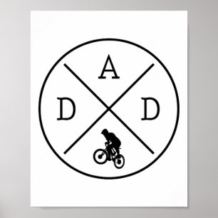 Poster Papa cycliste VTT Vélo cyclisme Fête des Pères