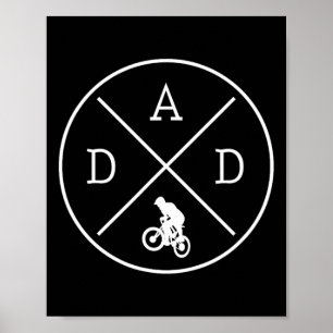 Poster Papa cycliste VTT Vélo cyclisme Fête des pères