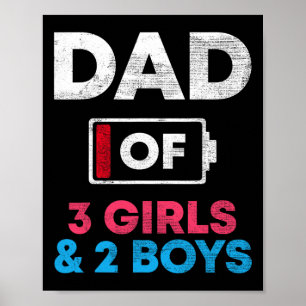 Poster Papa De 3 Filles Et 2 Garçons Ttery Faible Papa Pè