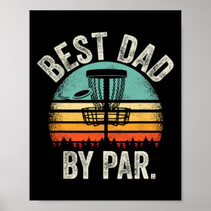 Poster Papa de disque golf vintage - Meilleur papa par di
