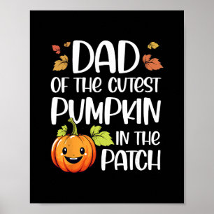 Poster Papa de la citrouille la plus mignonne de la parce