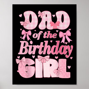 Poster Papa De La Fille Anniversaire Famille Rose Coquett