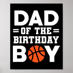 Poster Papa De L'Anniversaire Boy Basketball Coach Basket