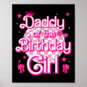 Poster Papa De L'Anniversaire Fille Poupée Anniversaire F