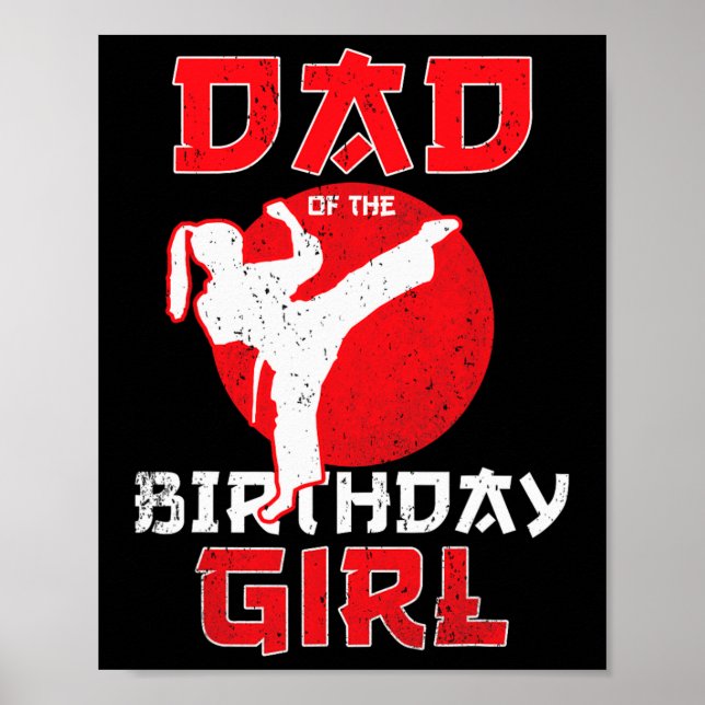 Poster Papa De L'Anniversaire Karate Taekwondo Girl Marti (Devant)