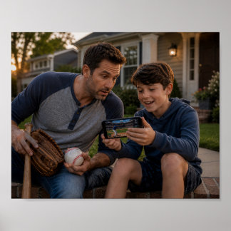 Poster Papa découvre le nouveau jeu