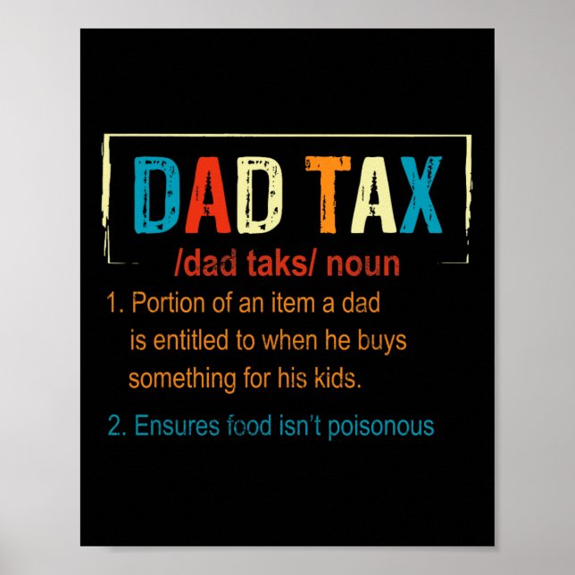 Poster Papa Définition de l'impôt Drôle Fête des pères Ho (Devant)
