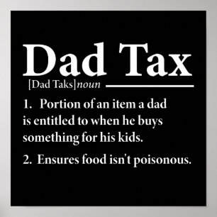 Poster Papa Définition de l'impôt Drôle papa Sarcastique