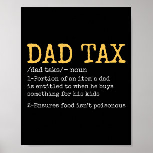Poster Papa Définition de l'impôt Hommes Fête des pères a