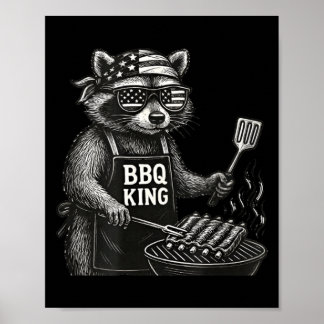 Poster Papa drôle BBQ Grillade Barbecue Papa Grand-père B