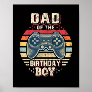 Poster Papa du garçon d'anniversaire correspondant au jou