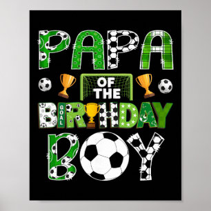 Poster Papa du garçon qui fête son anniversaire Footballe