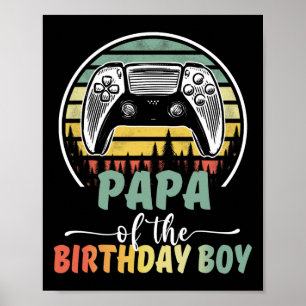 Poster Papa Du Joueur Vidéo Enfant Anniversaire Correspon